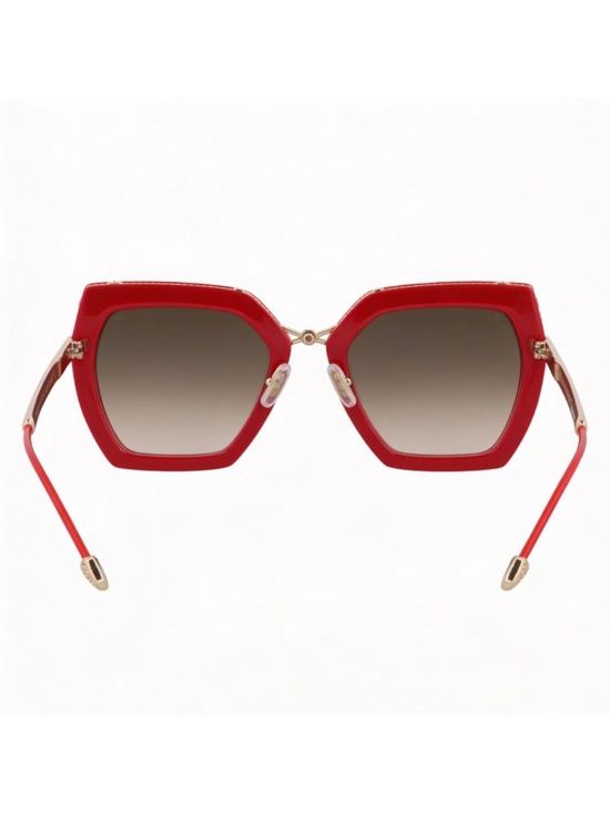 NWT | Philipp Plein | Red Cat-Eye Sunglasses | SPP097S - Gold Detail